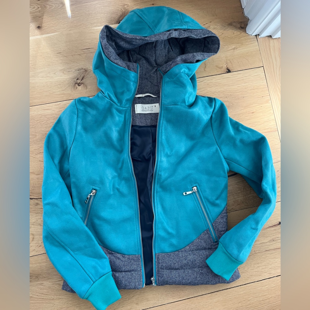 Turquoise and Gray Coat